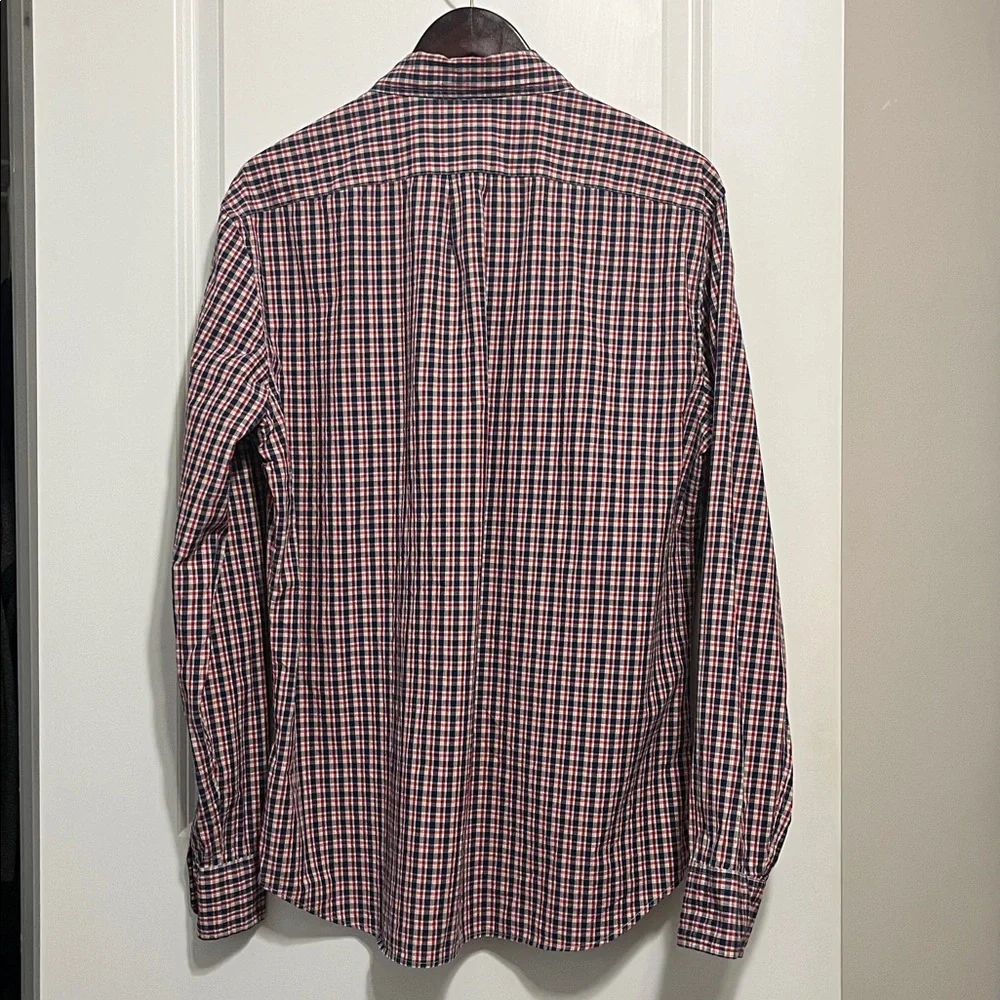 J. Crew Secret Wash Cotton Poplin Shirt in Check Sz Large